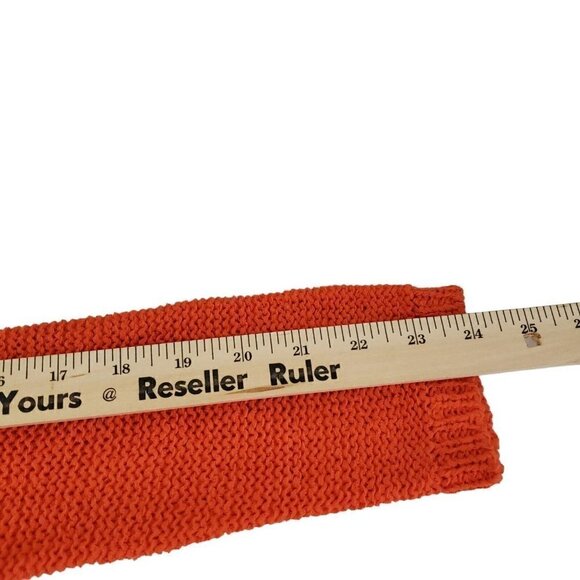 Chicos Fringe Cardigan Sweater‎ 0 Small Orange Tassel Boho Crochet Open Front - Picture 10 of 11